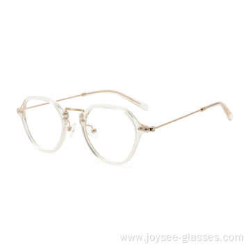 OEM Frame Multiply Shapes Acetate Material Clear Metal Temple Optical